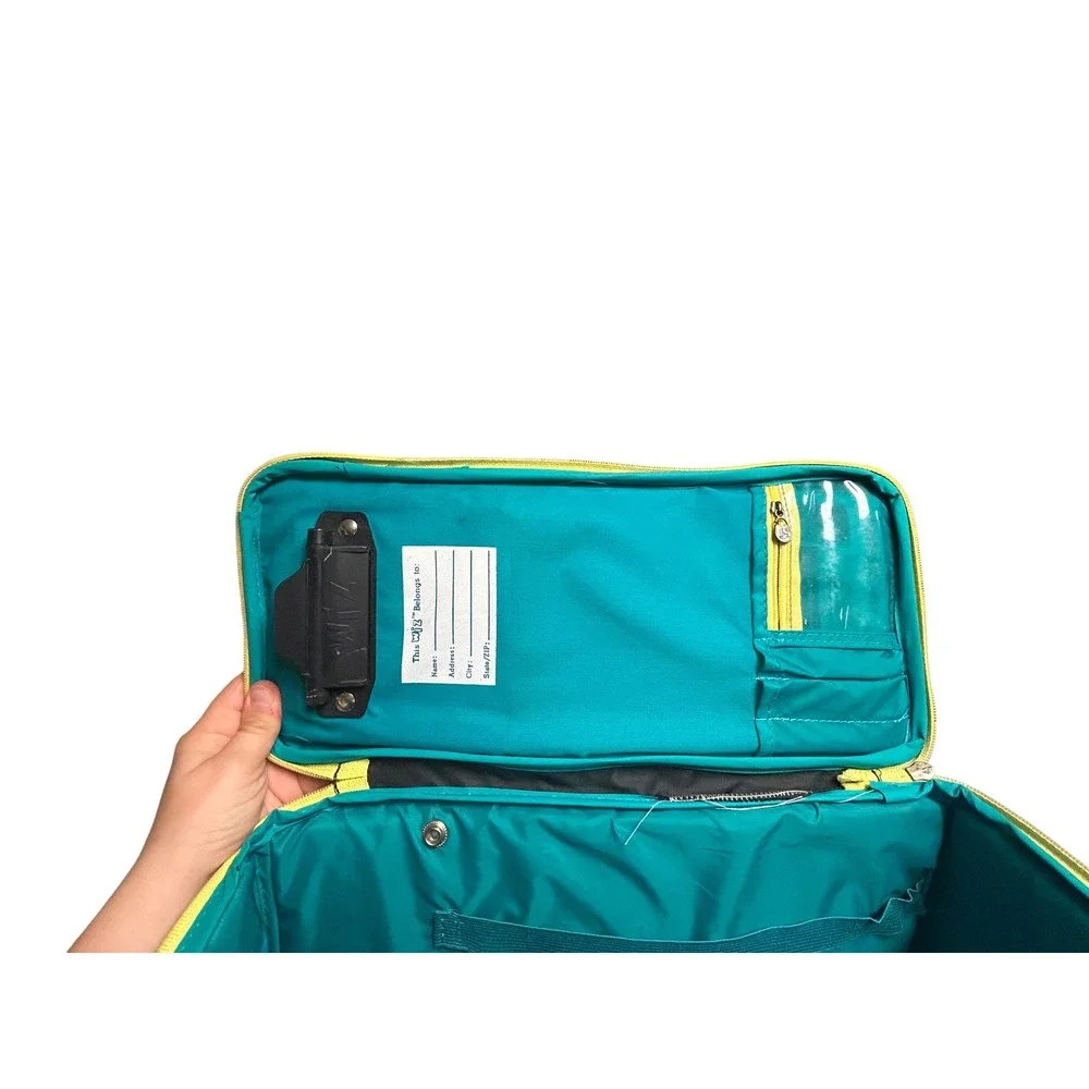 Vintage 90s Wiz Personal Locker Backpack SPI Organizer Geometric Memphis Teal